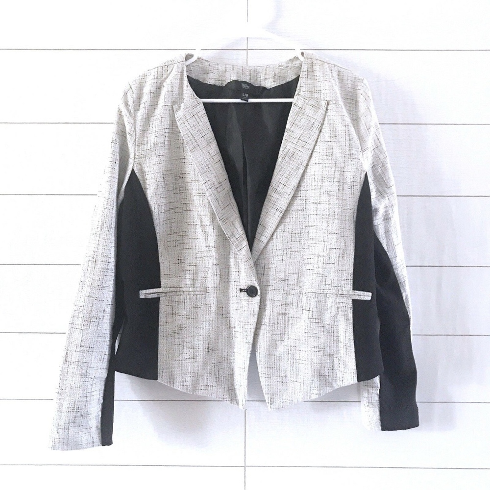 Mossimo White Black Tweed Moto Jacket - Picture 1 of 8